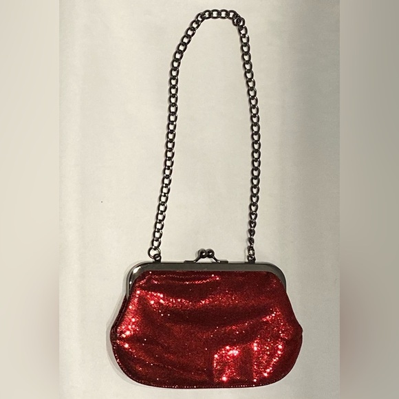 Express Vintage Red Sparkly Clutch, NWT - Picture 2 of 9